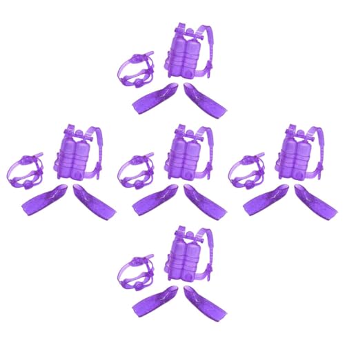 Alasum Puppen-tauchausrüstungsset 5 Sets Tauchzubehör Aus Kunststoff Inklusive Flossen Für Jungen Und Mädchen von Alasum