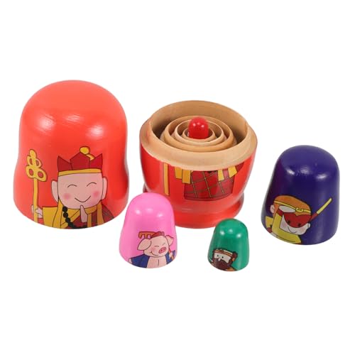 Alasum Stapelpuppen Aus Holz Zum Nesting – Russische Nesting Dolls Spielzeug-Set Matroschka-Puppen Für Kinder Zu Weihnachten Geburtstag Halloween von Alasum