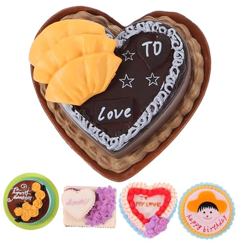 Alasum Miniatur-dessertkuchen-Requisiten 5 Stück Künstliche Kuchenornamente Harz Leicht Und Bruchfest von Alasum