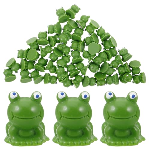 Alasum 50 Stück Mini-Froschstatue Aquarium gewichtete Kuscheltiere Frosch Hundespielzeug kleine Enten Hase gesteckt Spielzeughausdekoration Garten kleine Statuen Froschfigur Harz Green von Alasum