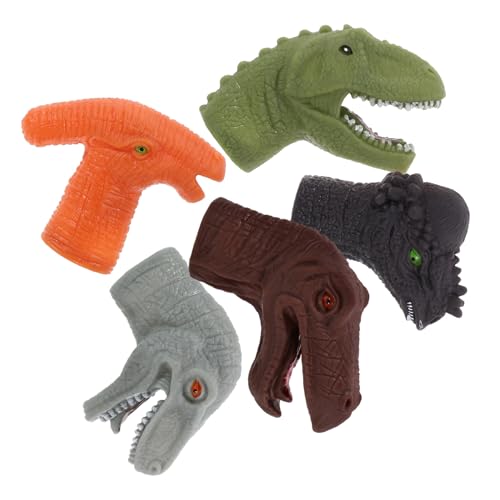 Alasum Handspielzeug-Set 5-teilig Dinosaurier-fingerpuppen Tier-handpuppen Für Kinder Leuchtende Farben Weiche Textur von Alasum