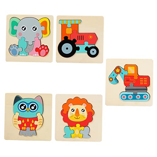 Alasum 5St Tierfrühpädagogik-Puzzle Puzzle rätselbuch Puzzle für Tierformen Lernpuzzle Tier Puzzle Bausteine ​​für Kleinkinder logisches Puzzle Holzpuzzle von Alasum
