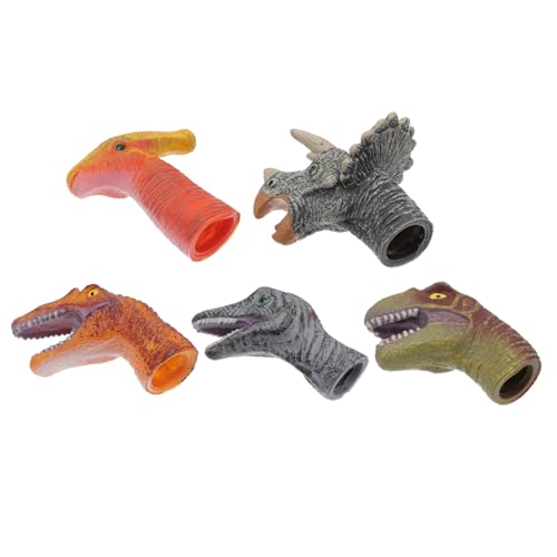 Alasum 5st Dinosaurier-fingerpuppe Puppen Dinosaurier-partyzubehör Haustier Hände Tierische Fingerpuppe Fingerabdeckung PVC von Alasum