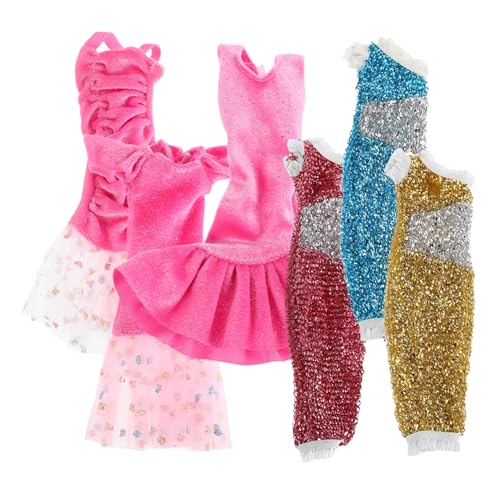 Alasum 6-teiliges Paillettenkleid Für Puppen – Puppenausstattung Für Partys Brautjungfern Hochzeiten Formelle Anlässe Maskeraden von Alasum