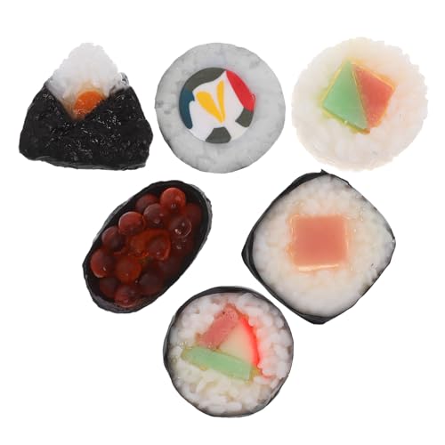 Alasum 6 Stück Gefälschte Lebensmittel Für Unterricht Und Heimdekoration, Realistisches Sushi-Modell Zur Präsentation, Miniatur-Sushi-Figur Für Spielküche, Fotografie-Requisiten Alasum 6 Stück Gefälschte Lebensmittel Für Unterricht Und Heimdekoration, Realistisches Sushi-Modell Zur Präsentation, Miniatur-Sushi-Figur Für Spielküche, Fotografie-Requisiten von Alasum
