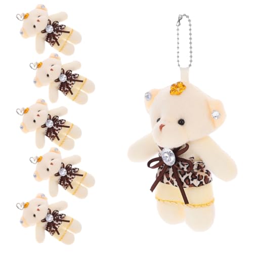 Alasum 6 Stück Mini-Bär-Anhänger Stofftier Plüschbär Schlüsselanhänger Anhänger DIY Bär Puppe Charms Alasum 6 Stück Mini-Bär-Anhänger Stofftier Plüschbär Schlüsselanhänger Anhänger DIY Bär Puppe Charms von Alasum