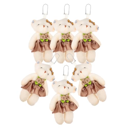 Alasum 6 Stück Mini-Bär-Anhänger Stofftier Plüschbär Schlüsselanhänger Anhänger DIY Bär Puppe Charms Alasum 6 Stück Mini-Bär-Anhänger Stofftier Plüschbär Schlüsselanhänger Anhänger DIY Bär Puppe Charms von Alasum