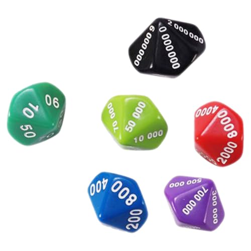 Alasum 6 Stück Platzwertwürfel Standardspielwürfel Spielesequenz Brettwertscheiben Spaßwürfel Coole Würfel Farbige Würfel Verschiedene Würfel Motto Partydekorationen Würfel von Alasum