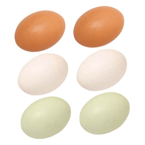 Alasum Realistische Holzeier 6 Stück Gefälschte Hühnereier Nisthühner Für Osterdekor Spiellebensmittel Alasum Realistische Holzeier 6 Stück Gefälschte Hühnereier Nisthühner Für Osterdekor Spiellebensmittel von Alasum