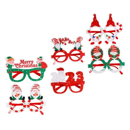 6St Weihnachts-Kinderbrille weihnachtsparty liefert Brillengestell mit Weihnachtsmotiv Gläser Geschenktasche Weihnachtsbrillengestell weihnachtsfeier liefert Kleidung schmücken von Alasum