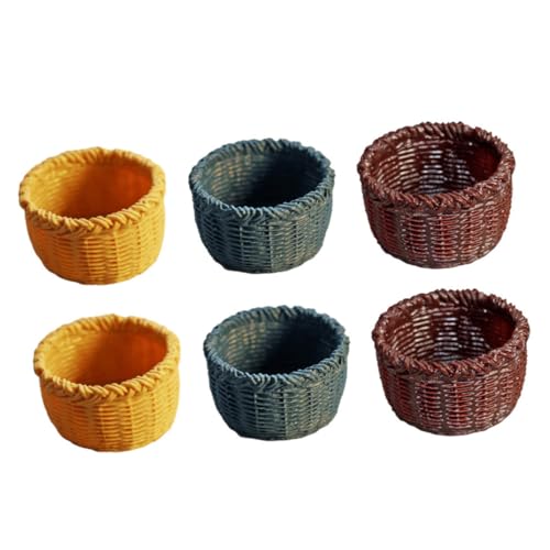Alasum 6Stücke Teiliges Korbmodell für Puppenhausdekoration Kreative Aufbewahrungskörbe Naturholz und Rotbraun für DIY Miniaturprojekte und Alasum 6Stücke Teiliges Korbmodell für Puppenhausdekoration Kreative Aufbewahrungskörbe Naturholz und Rotbraun für DIY Miniaturprojekte und von Alasum