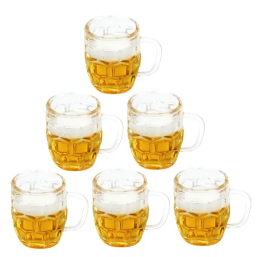 Alasum 6er Set Miniatur Bierkrüge Aus Resin Dekorative Kleine Biergläser Für Puppenhaus Und Mikrolandschaften Perfekte Miniaturszene Für Sammler Und Liebhaber von Alasum