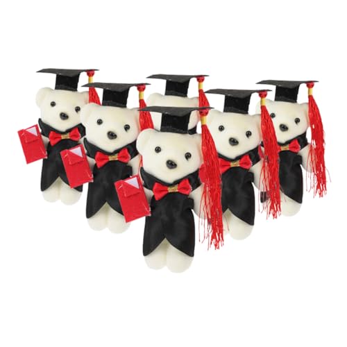 Alasum 6st Dr. Bärenpuppe Kuscheltiere Mit Flauschigen Bären Kleiner Bär Aus Plüsch Mini-plüschbären Kompakter Abschlussbär Mini-Grad-bär Kuschelige Bärenspielzeuge Polyester von Alasum