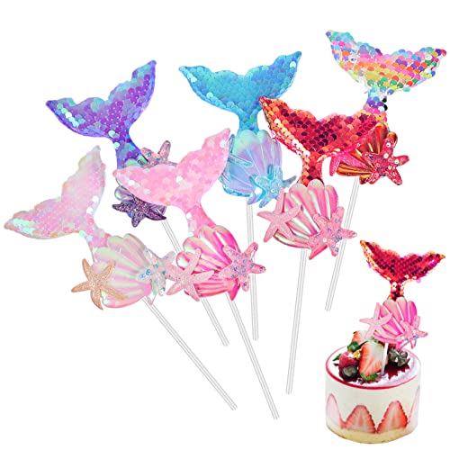 Alasum 6pcs Meerjungfrau Kuchen Picks Pailletten Meer Meerjungfrau Kuchen Dekorationen Für Geburtstag Alasum 6pcs Meerjungfrau Kuchen Picks Pailletten Meer Meerjungfrau Kuchen Dekorationen Für Geburtstag von Alasum