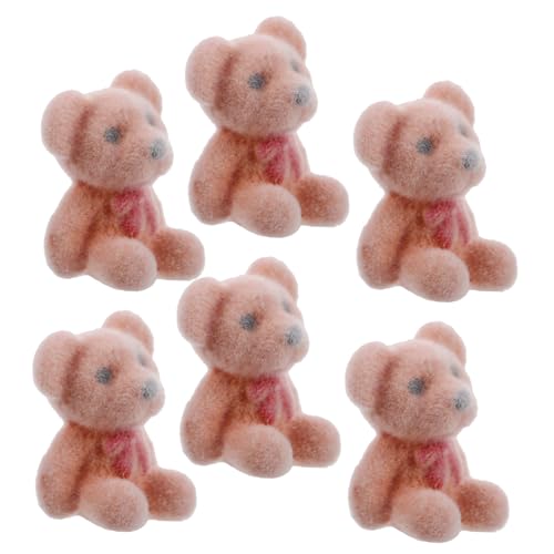 Alasum 6st Mini-bärpuppe Geburtstag Trägt Masse Winziges Abschluss-stofftier Beflockte Miniaturen Bären Als Tafelaufsatz Für Die Babyparty Miniaturen Zum Basteln Light Brown Plastik von Alasum