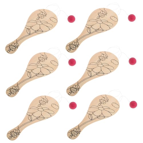 Alasum 6st Schlägerspielzeug Zum Ausmalen Malen Schlägergriffband Malspielzeug Leeres Paddel Paddeln Paddel Mit Befestigtem Ball Schläger Pickleball-Explosion Holz Alasum 6st Schlägerspielzeug Zum Ausmalen Malen Schlägergriffband Malspielzeug Leeres Paddel Paddeln Paddel Mit Befestigtem Ball Schläger Pickleball-Explosion Holz von Alasum