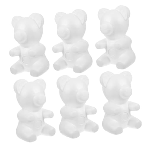Alasum 7 Stück Blasenbär Steckschaumblöcke Plüsch Schaumstoff zum Basteln Bärenmodell Bär Dekoration Bär selber Machen Schaumstoff-Tiere-Modell Expandierbares Polystyrol (-Schaum) Weiß von Alasum