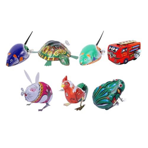 Alasum 7 Stück Teiliges Vintage Wind Up Niedliche Cartoon Eisenfiguren Nostalgische Mechanische Desktop Dekoration für Gemischte Modelle Robustes Metallmaterial Alasum 7 Stück Teiliges Vintage Wind Up Niedliche Cartoon Eisenfiguren Nostalgische Mechanische Desktop Dekoration für Gemischte Modelle Robustes Metallmaterial von Alasum