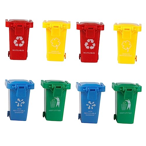 Alasum Mülleimer Kinderspielzeug Aus Kunststoff Zum Schieben Von Kindermüll Kinderspielzeugbox 8 Stück Lernsortierbehälter von Alasum