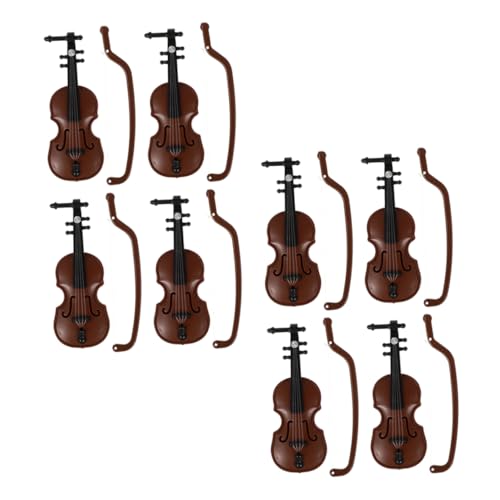 Alasum 8st Puppenhaus-Geige Miniatur-musikinstrumente Simulationsgeigenmodell Mini- -dekor Miniaturspielzeug Miniatur-puppenhausmodell Spielzeuge Hölzern Antiquität Plastik von Alasum