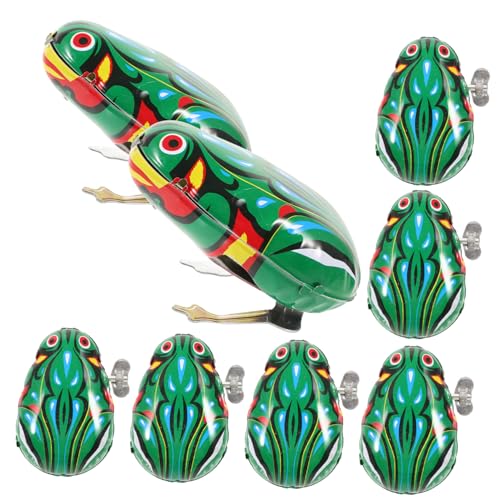 Alasum 8St Uhrwerk-Frosch- Kind Platte aufziehen Frosch Toys Wind-up Farbenfrohes Springendes Bildungsspielzeug Eisenspielzeug von Alasum