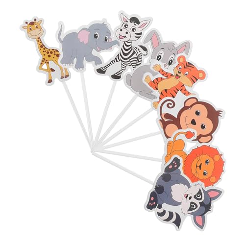 Alasum Einzigartige Kuchenspieße Mit Dschungeltieren 8 Stück Dessertdekorationen Für Geburtstagspartys Cupcake-topper von Alasum