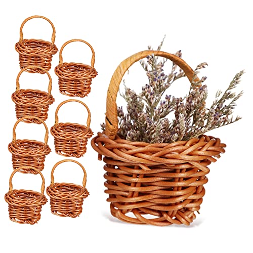 Alasum 8st Gewobener Korb Mini Geflochtener Korb Kleine Körbchen Für Miniatur Kleiner Weidenkorb Geschenkkörbe Leer Süßigkeitenkörbe Aus Weidengeflecht Mini-osterkorb Plastik von Alasum