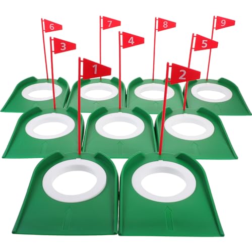 Alasum 9 Stück Golf Putting Cup Golfloch-Trainingshilfen Kunststoff-Golf-Trainingsputter Mit Roter Flagge Golfzubehör Für Outdoor-Indoor-Golfübungen von Alasum