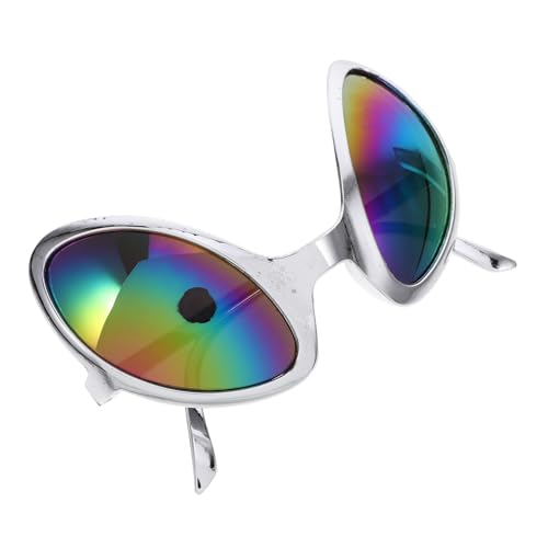 Alasum Alien Für Erwachsene Neuartige Grüne Alien Brille Mit Silbernem Rahmen Kostüm Accessoires Für Alien Partys Und Foto Events Spaßbrille Für Festivals von Alasum