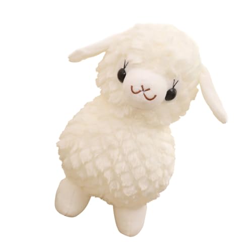 Alasum Alpaka-Puppe Puppenspielzeug Gefüllte Schafe Gefüllte Puppe Wohnkultur Puppe Puppenornament Plüschpuppe Plüsch-Schaf-Puppe Ausgestopfte Lampenpuppe Kissen Puppe Pp Baumwolle Weiß von Alasum