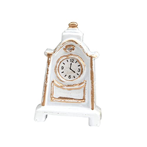 Alasum Analoge Uhr Perlenbroschenknöpfe kleine Uhr Uhr exquisiter Kalender Luftzufuhr Mini-Aquarienlicht Retro Styles Home Decor mikrolle Uhrenmodell aus Legierung Retro kleine Uhr Weiß von Alasum