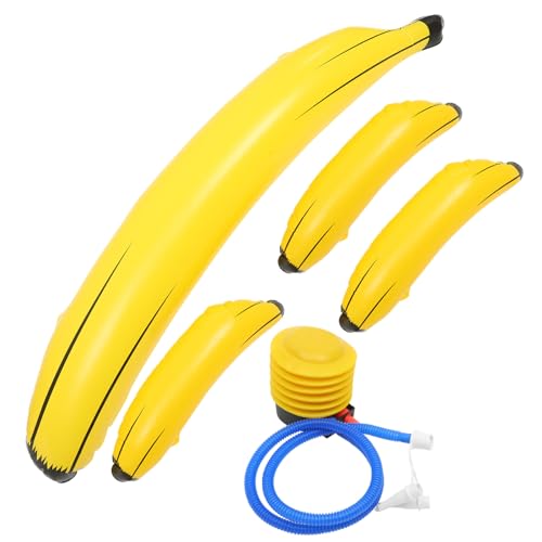 Alasum Aufblasbare Bananen-Fake-Obst-Requisiten Aufblasbares Essensspielzeug Bananen-Ring-Wurf-Ring-Spielset Für Junggesellenabschiedsspiele Brautparty Strandaktivitäten von Alasum