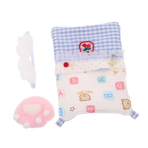 Alasum Babypuppenzubehör Puppenbettwäsche-Set Spielset Weiche Decke Matratze Kissen Passt Puppe Für Mädchen Puppenhaus 10cm von Alasum