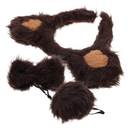 Alasum Bären-Stirnband-Ohren-Rolle – Tier-Bärenohren-Stirnband-Set Bären-Kostüm-Zubehör-Set Halloween-Bären-Stirnband-Kostüm von Alasum