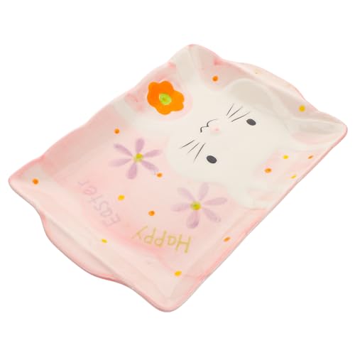 Alasum Cartoon-Keramik-backform Hasen-babyparty-Teller Osterbackgeschirr Aus Keramik Cartoon-häschen-backform Kaninchen-dessertteller Osterhasen-dessertständer Kaninchen-backform von Alasum