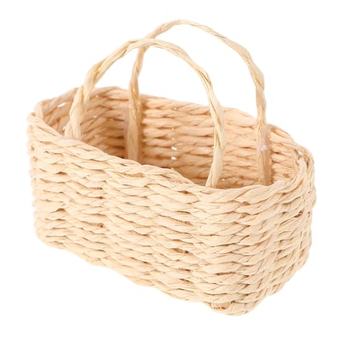 Alasum Dollhouse Mini -Korb Kleiner Korbfruchtkorb Tiny Egg Basket Weiden Picknickkorb Für Miniaturpuppenhauseszenen Und Tat, DASS Food -einkaufskorb Spielzeugzubehör Für Lebensmittel von Alasum
