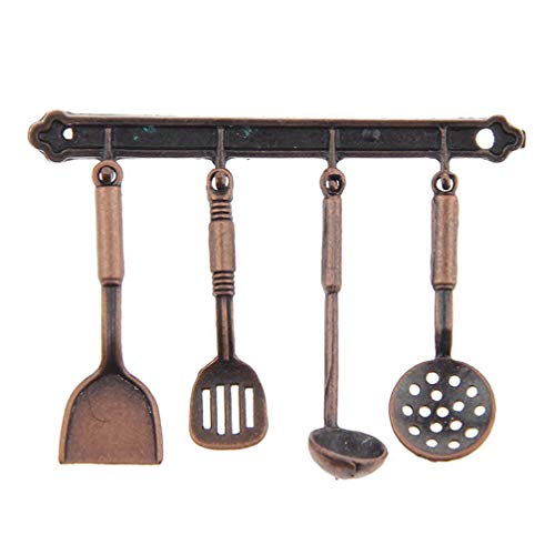Alasum Dollhouse Mini Küchenwerkzeuge 5 -Teiliges Set - Ideal Für Spiele Partys Und Dollhouse (Kaffeefarbe) von Alasum