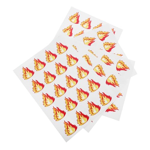 Alasum 5blätter Feuer Aufkleber Für Gesicht Und Dekoration Abnehmbare Flammen-Sticker Ohne Rückstände Für Partys Geburtstagsfeiern Und Für Unabhängigkeitstag Und Mädelsgeburtstage von Alasum