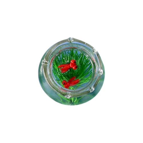 Alasum Miniatur-Handwerk Glas-Aquarium Mini-Fisch-Dekorationen Für Zuhause Mini-Aquarium Schwimmende Ornamente von Alasum