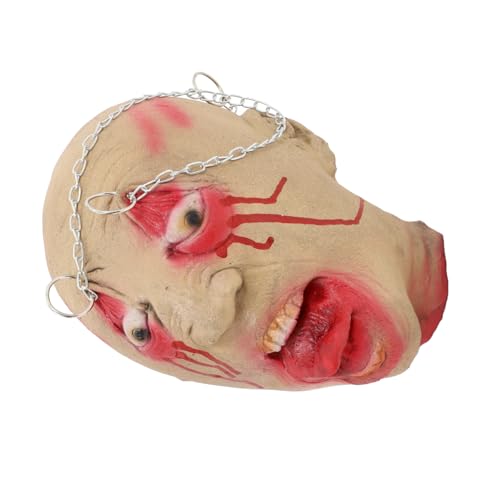 Alasum Gruseliger Halloween Kopf Anhänger Realistische Blutige Horror Deko Hängender Schädel Abgetrennt Lebensechte Horror Requisite für Spukhaus Party und Garten Dekoration von Alasum