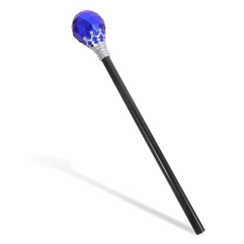 Alasum Halloween Party Zauberstab Scepter Stab Cosplay Accessoire Leicht Tragbar mit Detailreichem Design für Kostümparty Schulaufführungen und Talentshows Gold Blau von Alasum