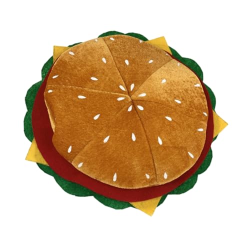 Alasum Hamburger Hut Trucker-hut Kahle Kappe Kostüm Hüte Bierhut Krabbenhut Fast-food-hüte Trucker-mützen Individuelle Mütze Cosplay-burger-hut Cartoon-burger-hut Fast-food-hut Vlies von Alasum