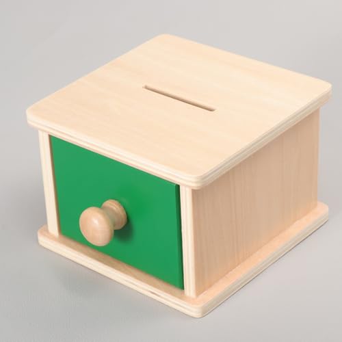 Alasum Holzspielzeug Münzbox für Montessori Hand Auge Koordination Feinmotorisches Lernspielzeug Pädagogisch Geeignet für Jungen und Mädchen Frühe Spielerisch von Alasum