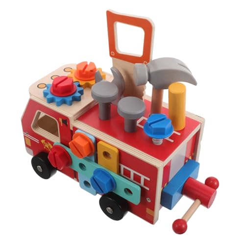 Alasum Holzspielzeug Werkzeugwagen Set mit Schrauben und Muttern Montessori Lernspielzeug für Fördert Feinmotorik Kreativität und Eltern Junge Mädchen Interaktion Pädagogisches Stem von Alasum