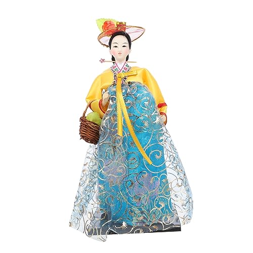Alasum Koreanische Stoffpuppe Traditionellem Hanbok Design Handgefertigte Deko Figur für Koreanische Kunstliebhaber Charmantes Ornament für Zuhause oder von Alasum