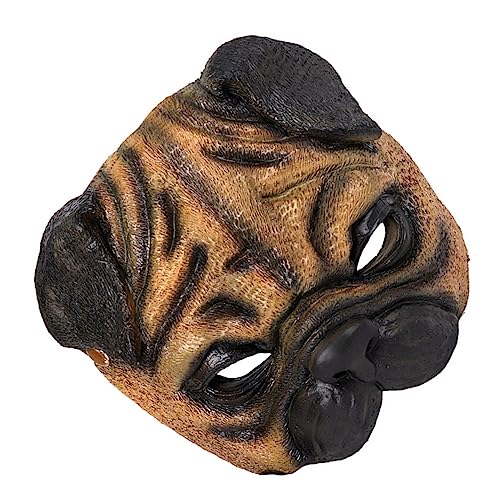 Alasum Kostüme Maske Halloween Maske Performance Maske Hunde Verkleidungs Requisiten Mops Maske Verkleidungsmaske Mops Gesichtsabdeckung Schokolade von Alasum