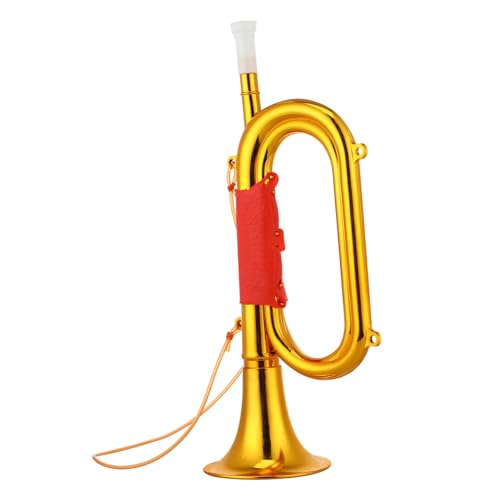 Alasum Kunststoff für Goldene Trompete Leicht zu Spielendes Musikinstrument für Bühnenaufführungen und Rollenspiele Lustiges Lernspielzeug für Kleine Musiker von Alasum