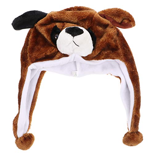 Alasum Kuscheltier Hut wintermütze faschingshut ohrenwärmer Tierkopf Hut plüschhut Fischermütze Partybevorzugungen Kinderhut Hund Cartoon-Plüsch-Hut Kindermütze Brown von Alasum