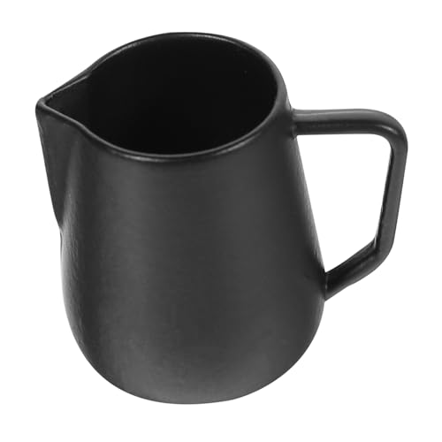 Alasum Latte-Art-Kaffeekanne Puppenhaus Milchaufschäumer Mini-Milchkännchen Espressomaschine Kaffeeweißer kawavy kaffeekännchen kleines Hauszubehör Mini-Kaffeetasse schmückt Eisen Black von Alasum