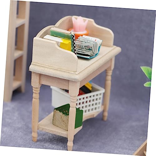 Alasum Maßstab DIY Holz Modellmöbel Langlebiger Schreibtisch als Puppenhaus Zubehör und Dekoratives Ornament für Miniaturhäuser von Alasum